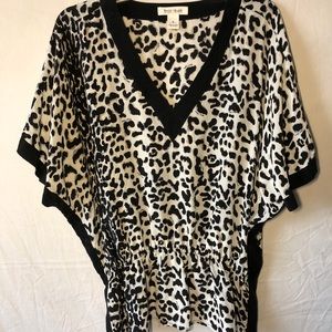 White House Black Market Silk Animal Print Top